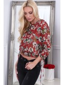 Rote dünne Bluse mit Blumen MP28546 – Online-Shop – Boutique